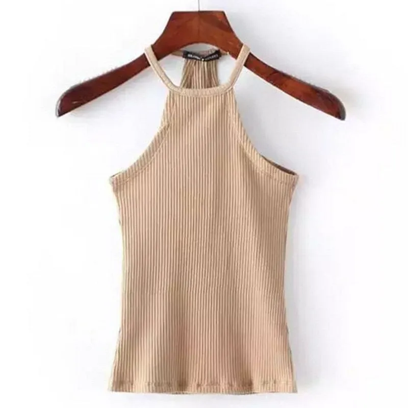 Amy Fashion - Casual Knit Basic Tank Top