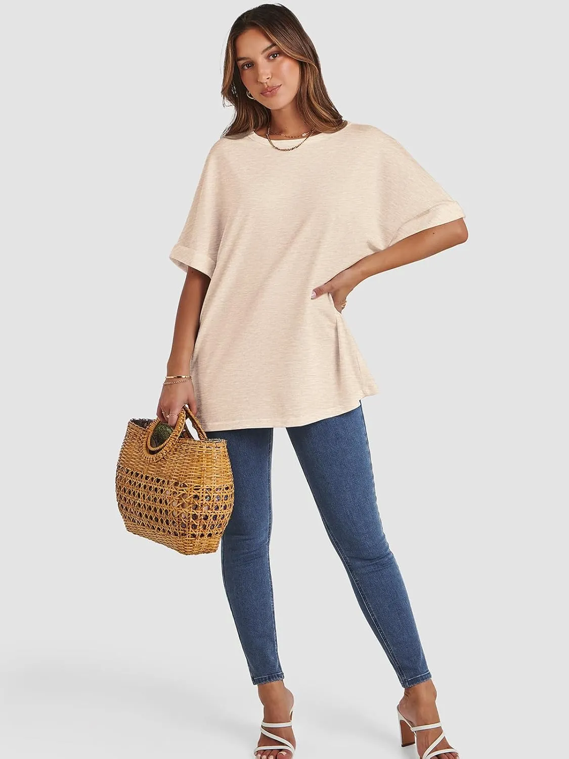 ATHMILE Womens Oversized T Shirts Summer Tops Spring Casual Loose Fit Workout Short Sleeve 2025 Beach Vacation