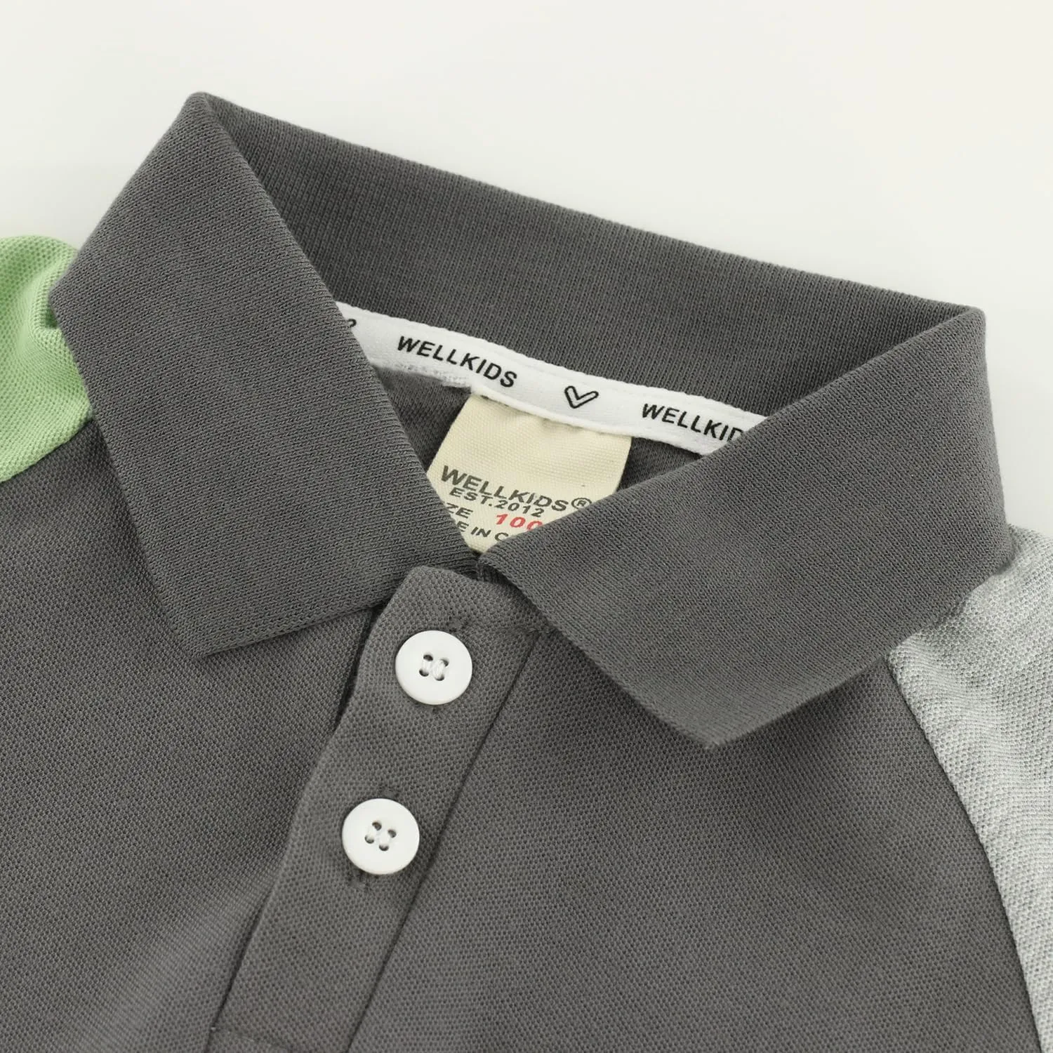 Boys Polo Shirt with Patchwork Style, Short Sleeve Uniform Shirts for Boys