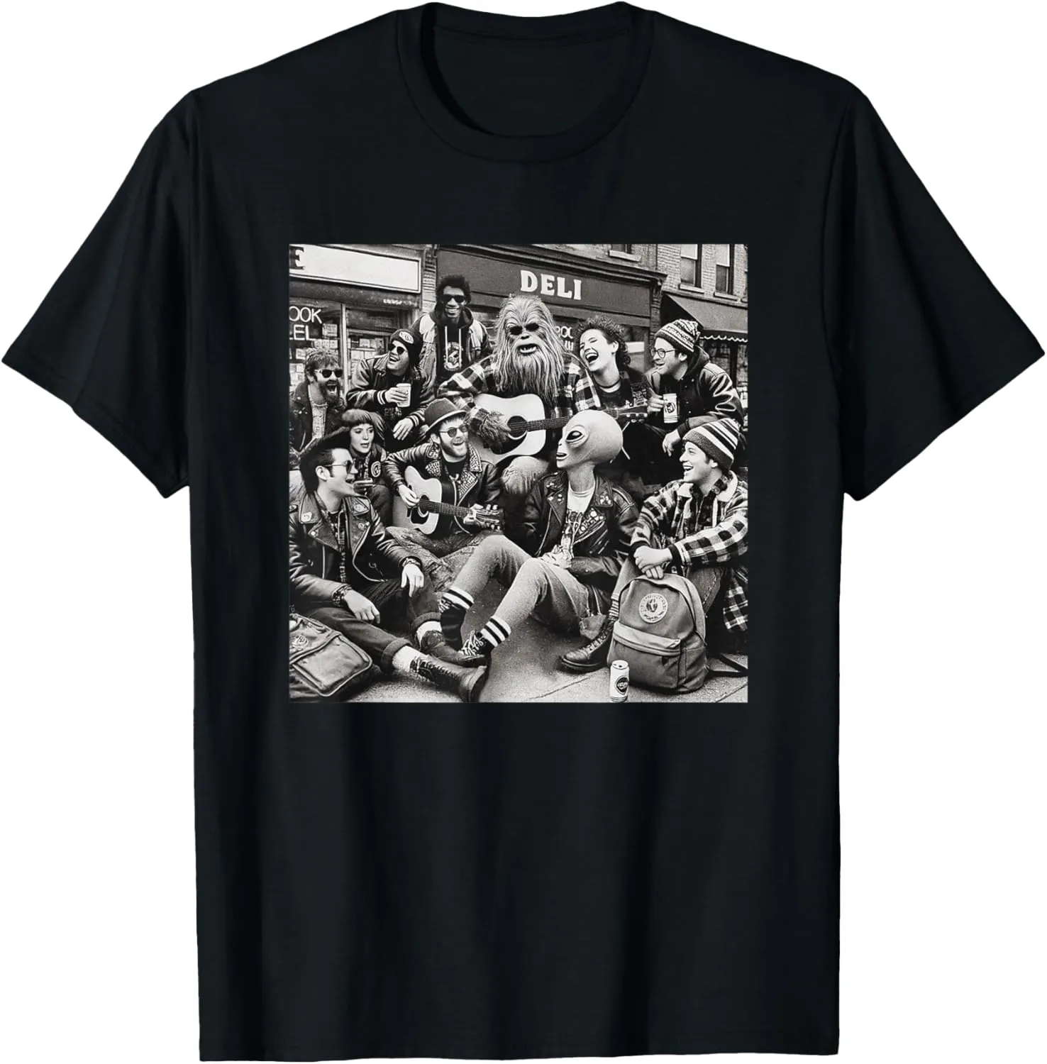 Deli Bigfoot Alien Rock N Roll Sasquatch Vintage 90s Grunge T-Shirt