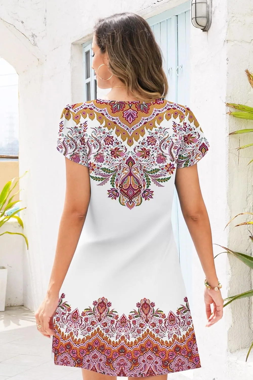 ETCYY Women's Casual T Shirt Dress Short Sleeve Summer Dresses 2025 Spring Clothes Boho Beach Vacation Sun Dress with Pockets