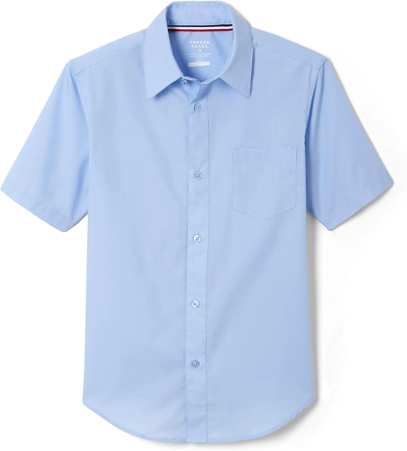 French Toast Boys' Short Sleeve Classic Poplin Dress Shirt (Standard & Husky)