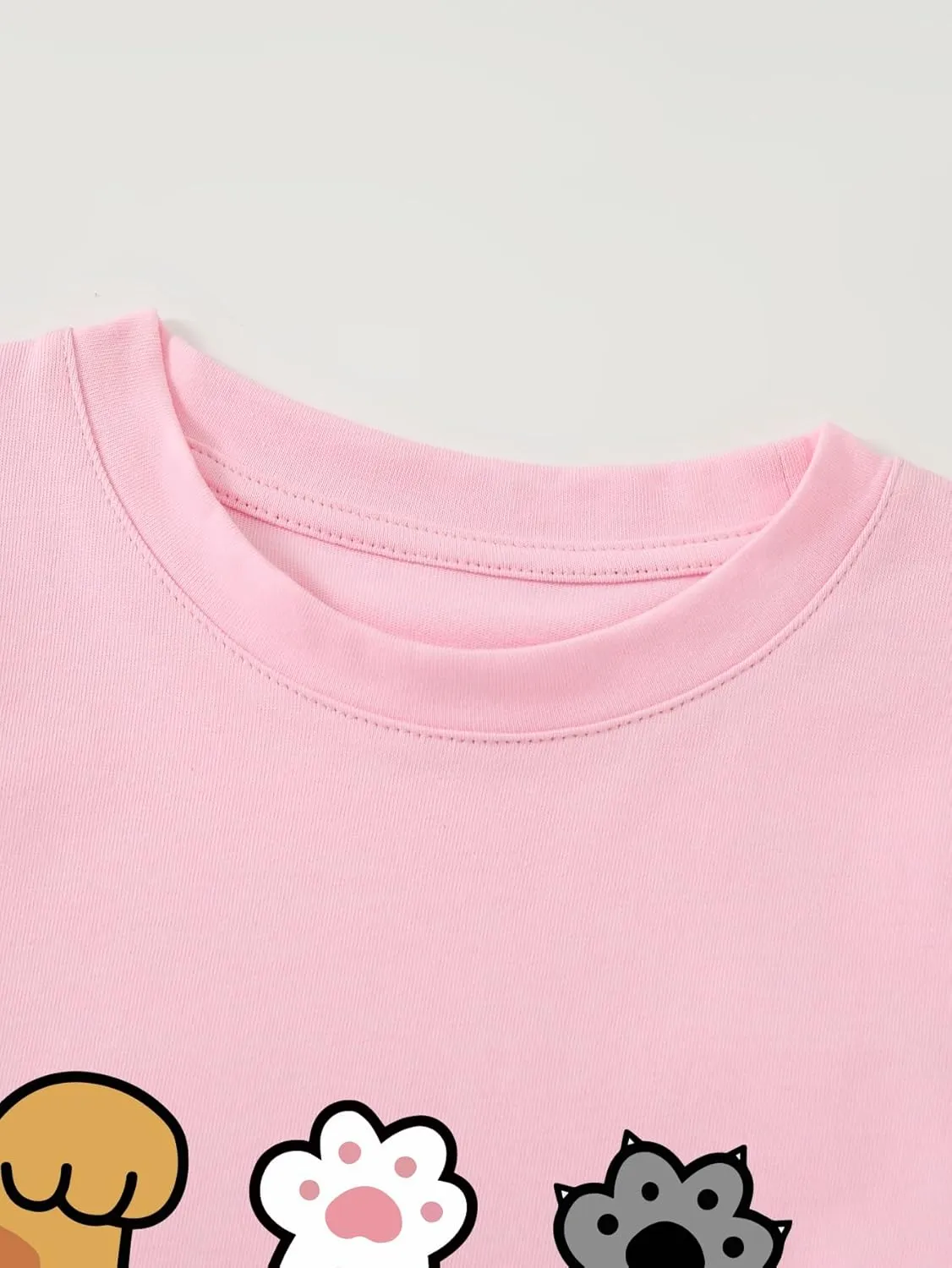 Girl's Rock Paper Scissors Cute Paw Funny Cat T-Shirt