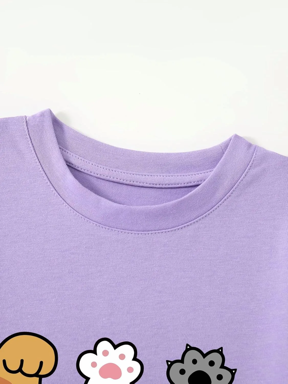 Girl's Rock Paper Scissors Cute Paw Funny Cat T-Shirt
