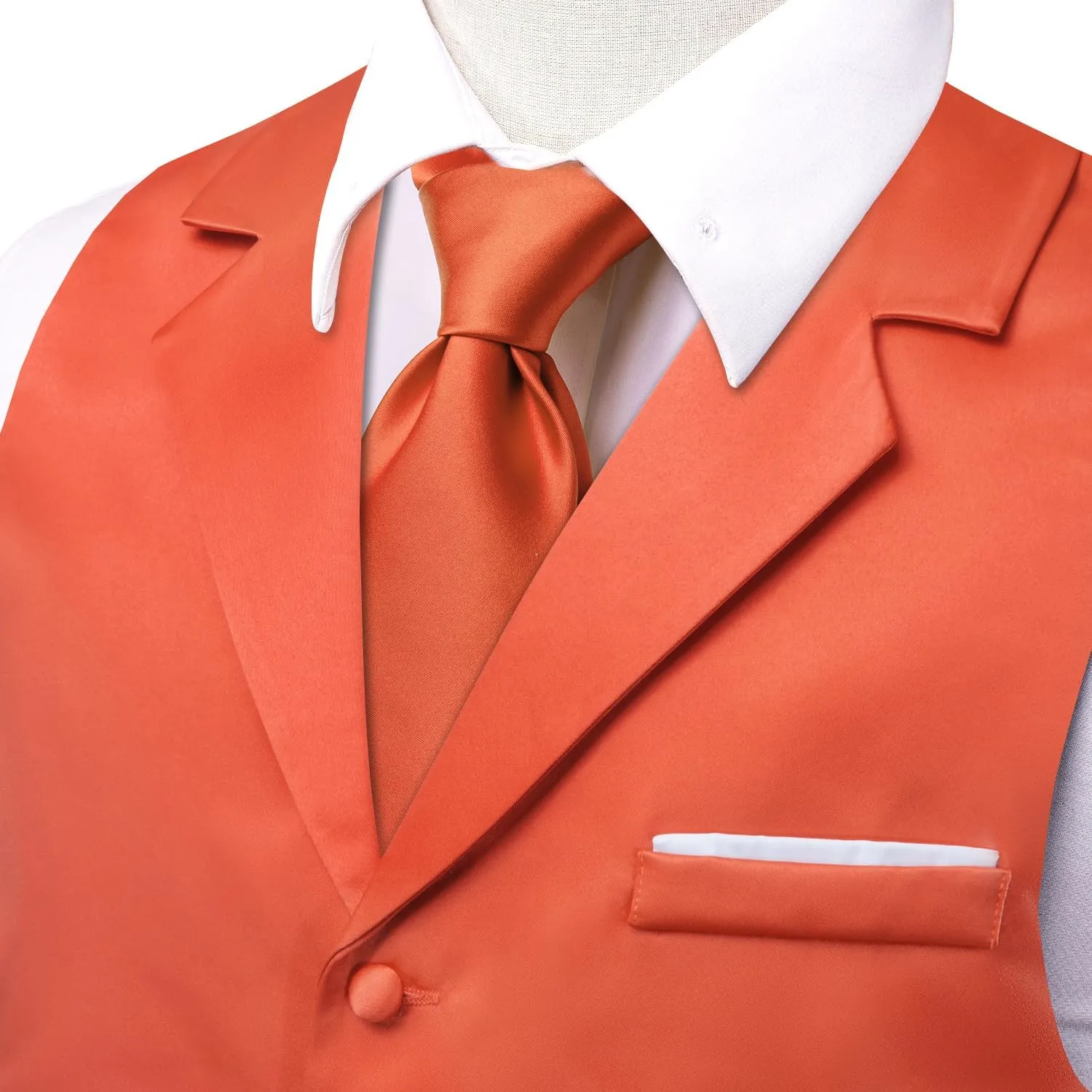 Hi-Tie Men's Suit Vest Business Casual Waistcoat with 3 Pockets for Wedding or Tuxedo Vest V-Neck