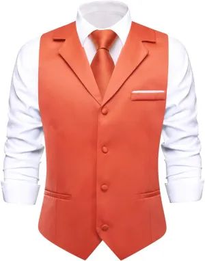 Hi-Tie Men's Suit Vest Business Casual Waistcoat with 3 Pockets for Wedding or Tuxedo Vest V-Neck