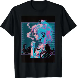 Japanese Vaporwave Sad Anime Girl Indie Aesthetic Otaku T-Shirt