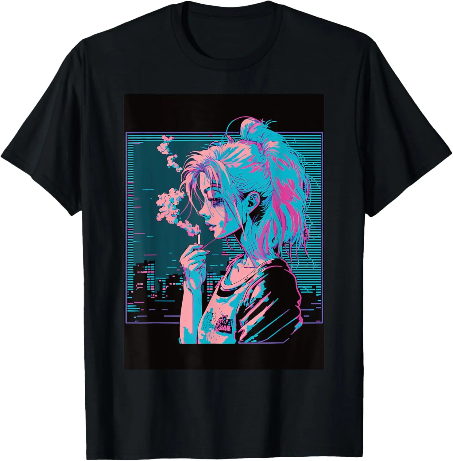 Japanese Vaporwave Sad Anime Girl Indie Aesthetic Otaku T-Shirt