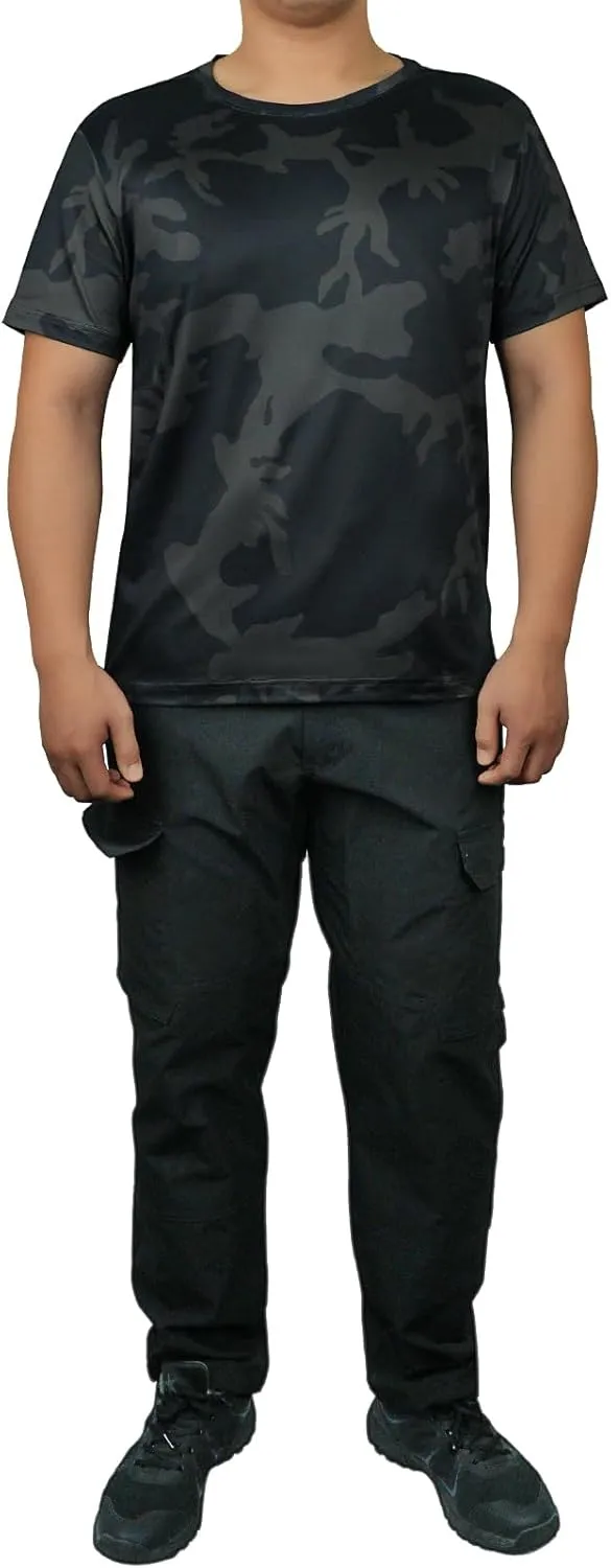 LOOGU Mens Camo Shirts, Camouflage T Shirt Hunting, Performance Shirts Crewneck Short Sleeve Tee for Men