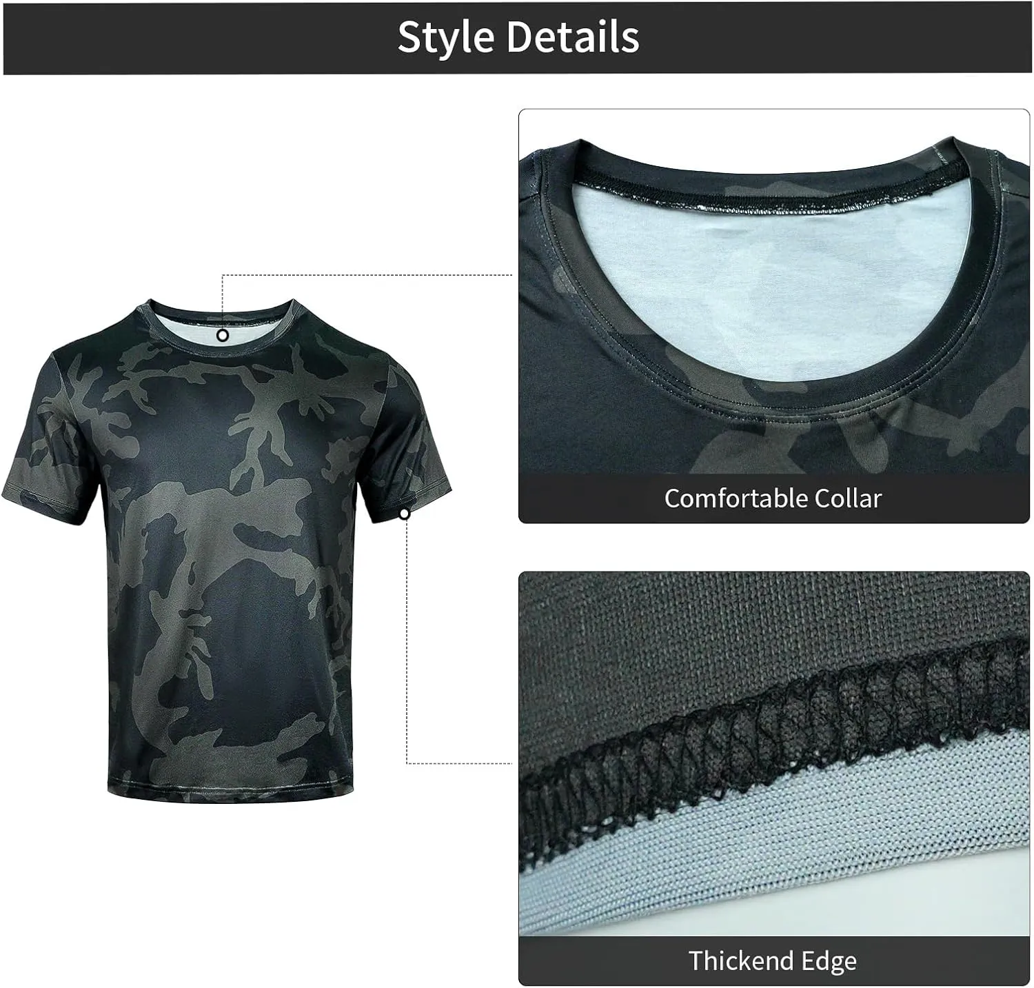LOOGU Mens Camo Shirts, Camouflage T Shirt Hunting, Performance Shirts Crewneck Short Sleeve Tee for Men