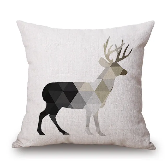 Monochrome Geometric Animal Pillow Cases