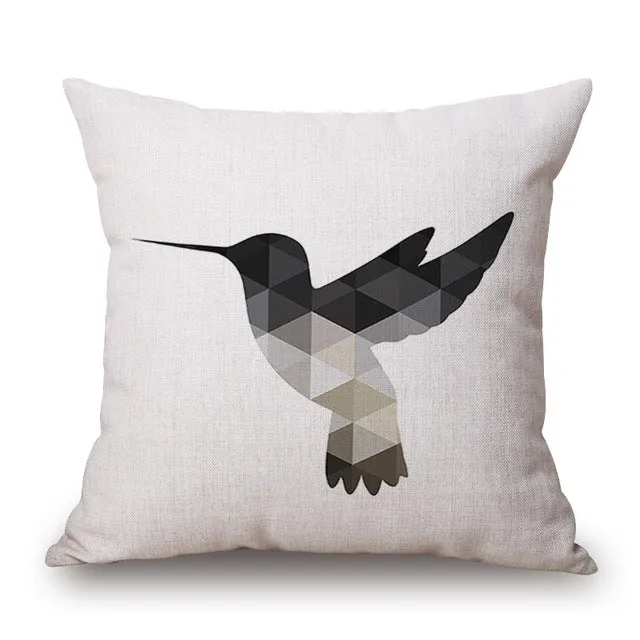 Monochrome Geometric Animal Pillow Cases