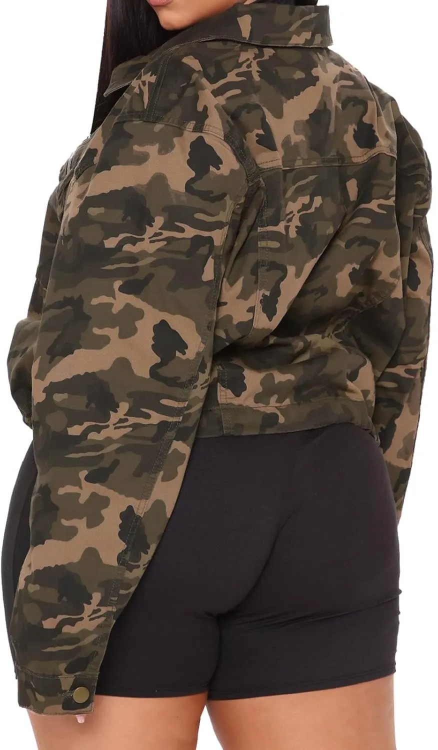 VisiChenup Camo Jacket for Women Lightweight Casual Long Sleeves Camouflage Coat with Pocket
