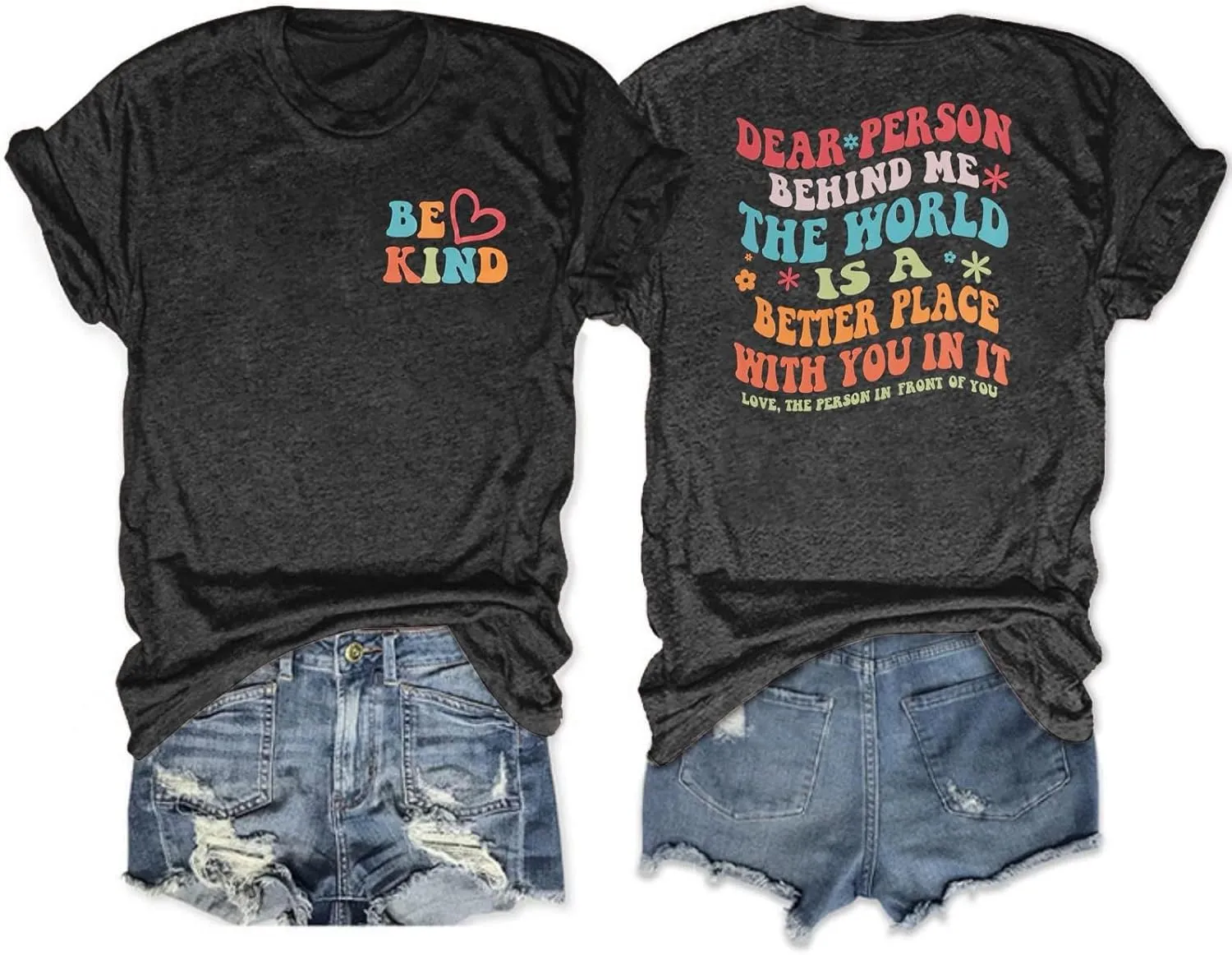 You Matter Shirt,to The Person Behind Me T-Shirt Casual Women's Funny Letter Short Sleeve Tee Tops
